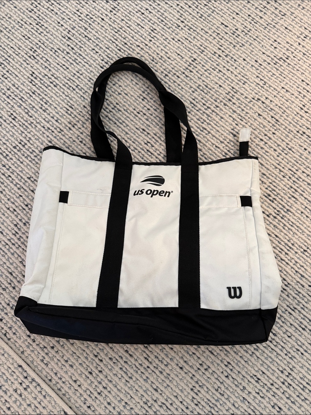 US Open x Wilson White and Black Canvas tennis bag